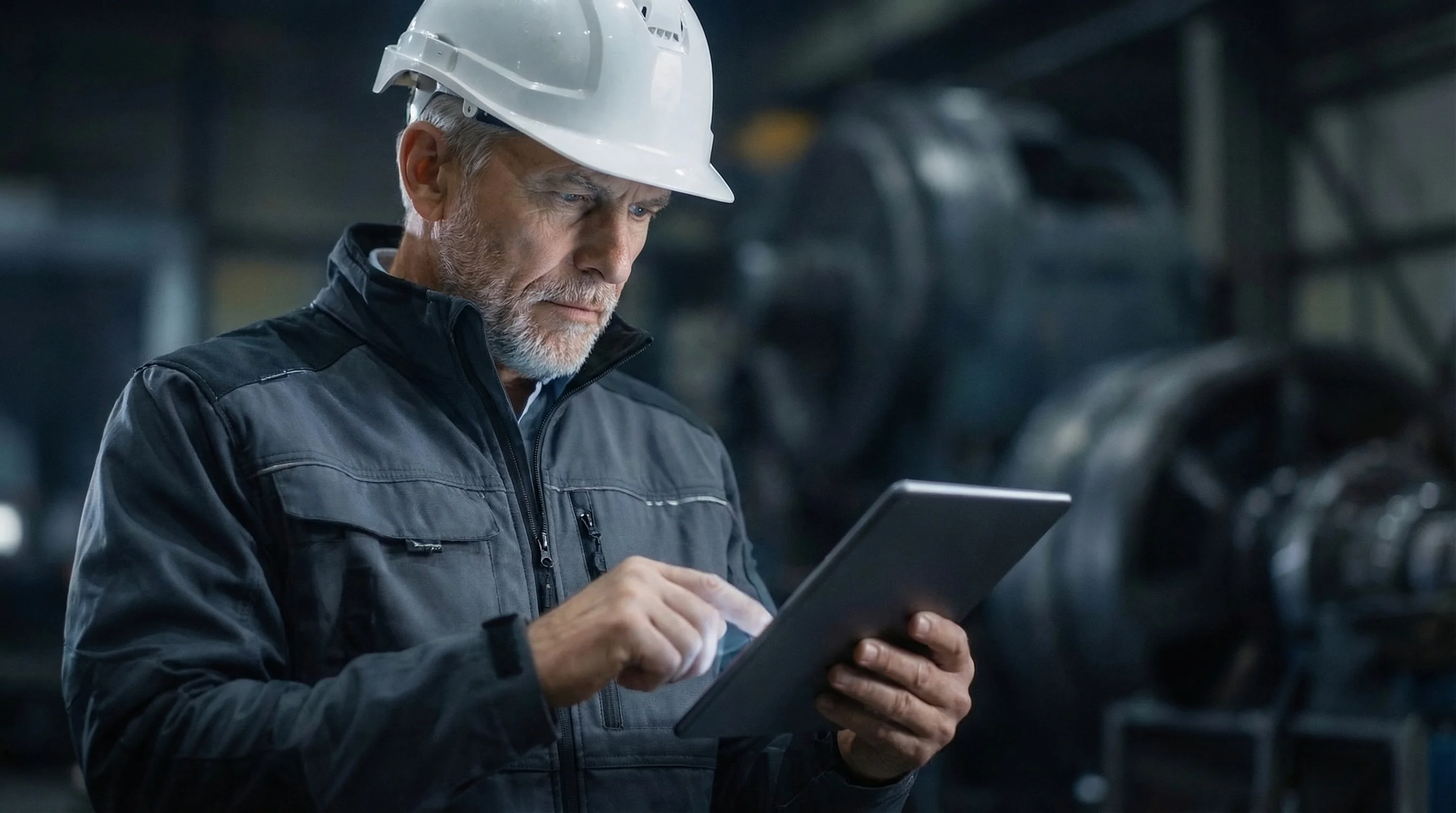 Mavel engineer reviewing turbine specifications