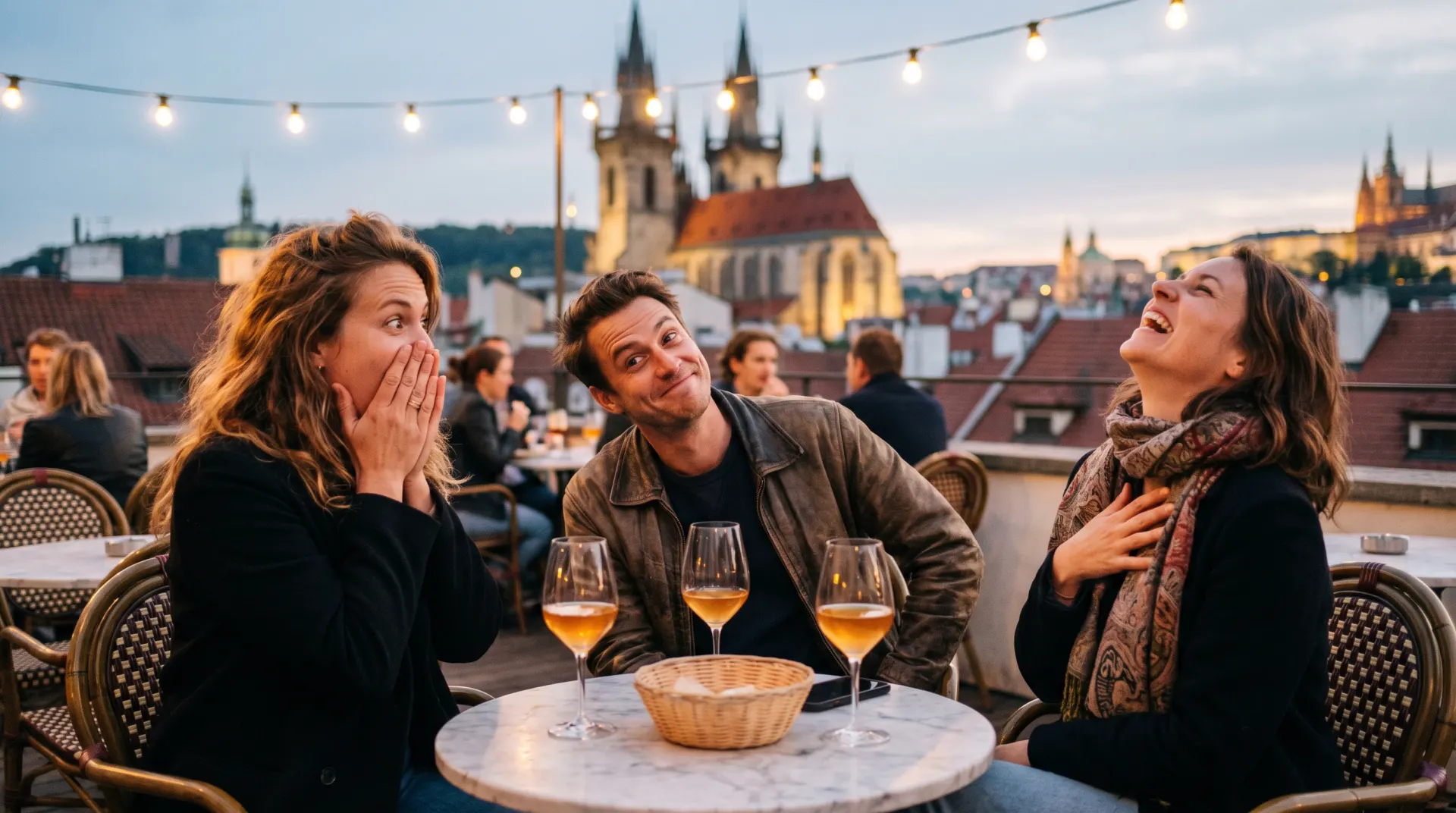 Střešní terasa nad městem