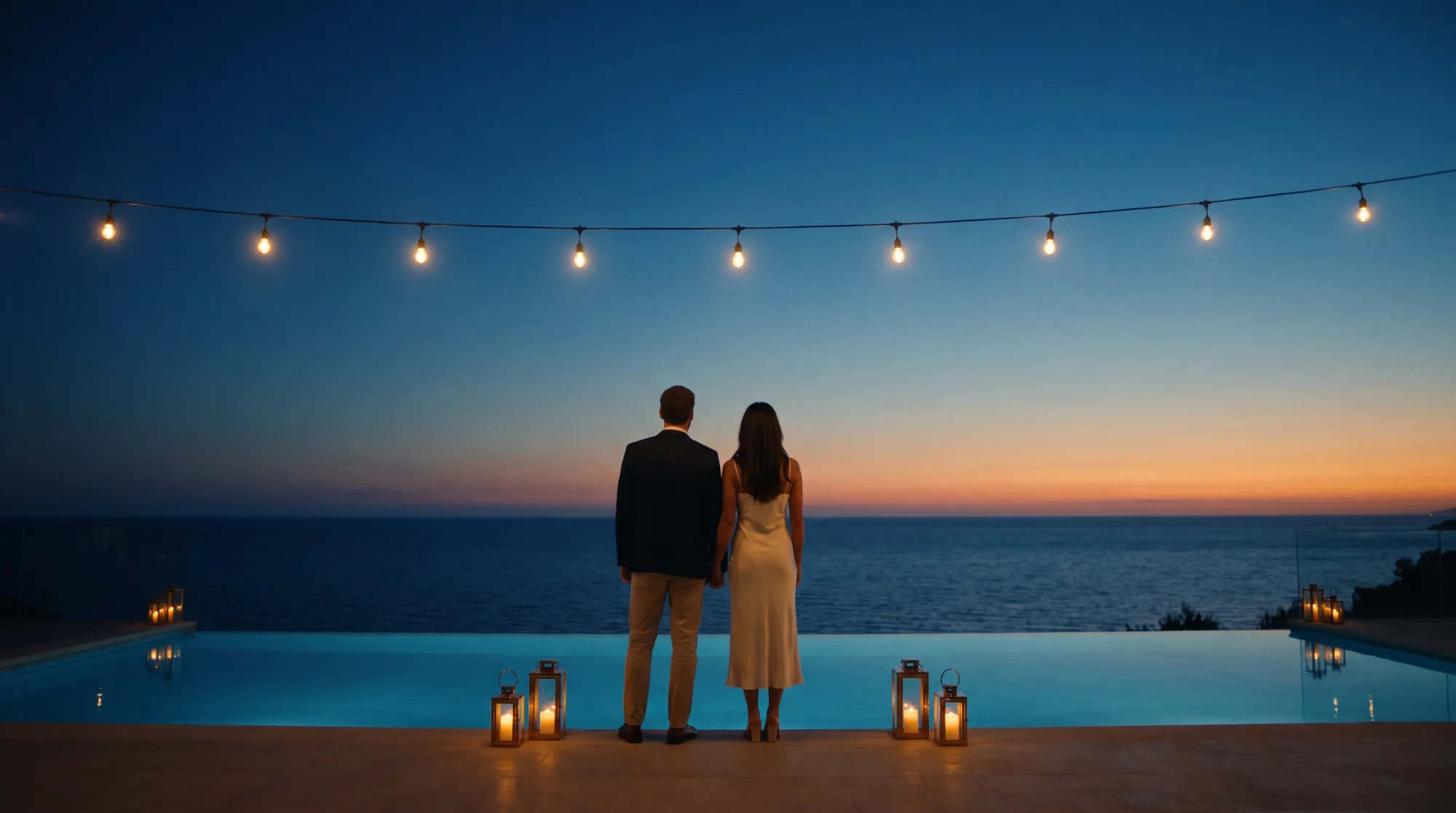 Infinity pool at dusk